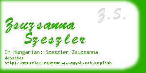 zsuzsanna szeszler business card